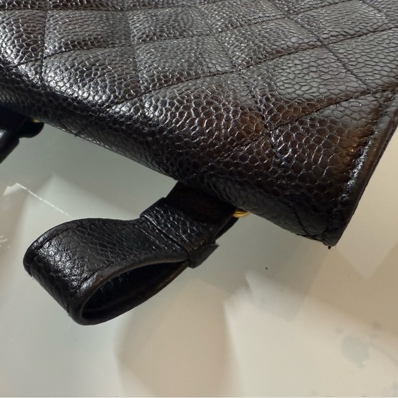 Vintage Chanel Caviar Leather Black Quilted Belt Pouch with Gold Plated Hardware - Picture 5 of 16